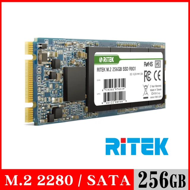 【RITEK錸德】R801 256GB M2 2280/SATA-III SSD固態硬碟