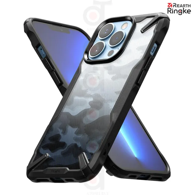 【Ringke】iPhone 13 Pro Max / 13 Pro / 13 Fusion X 透明背蓋防撞手機殼－迷彩黑(Rearth 透明保護殼)