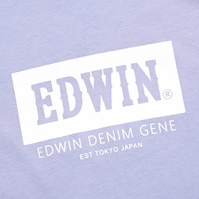 【EDWIN】男裝 PLUS+ 冰河玉涼感LOGO短袖T恤(粉紫色)