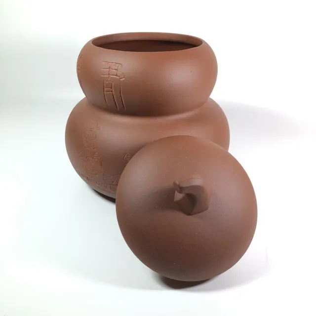 【創藝工坊】早期紫砂大茶倉 葫蘆款 紅清水(創藝工坊 茶倉 早期紫砂 茶藝茶具 送禮推薦)