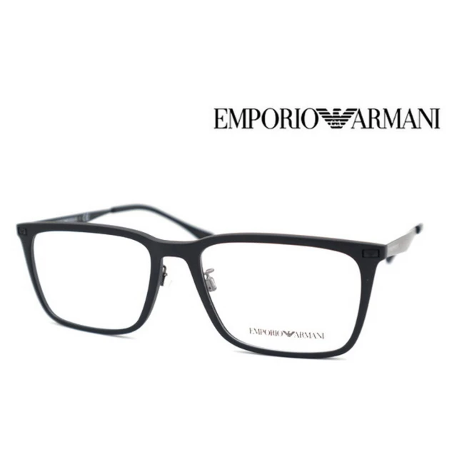 EMPORIO ARMANI 亞曼尼 時尚複合輕量光學眼鏡 舒適可調鼻墊 EA3169F 5042 霧黑 公司貨