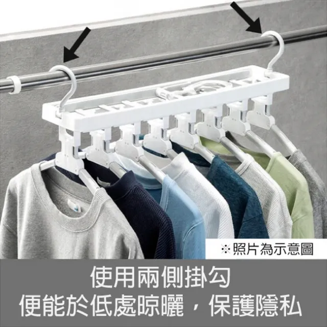 【NITORI 宜得利家居】連結式可折曬衣架 8P LGY(連結式 可折 曬衣架) 
