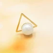 【Kaza】幾何珠心三角毛球耳環(日本品牌)