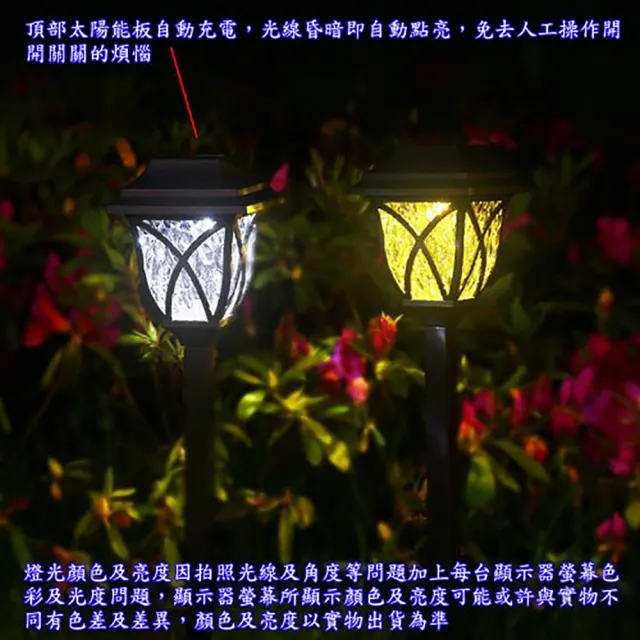 【月陽】超值2入歐風太陽能自動光控LED庭園燈草坪燈插地燈(EU43102)