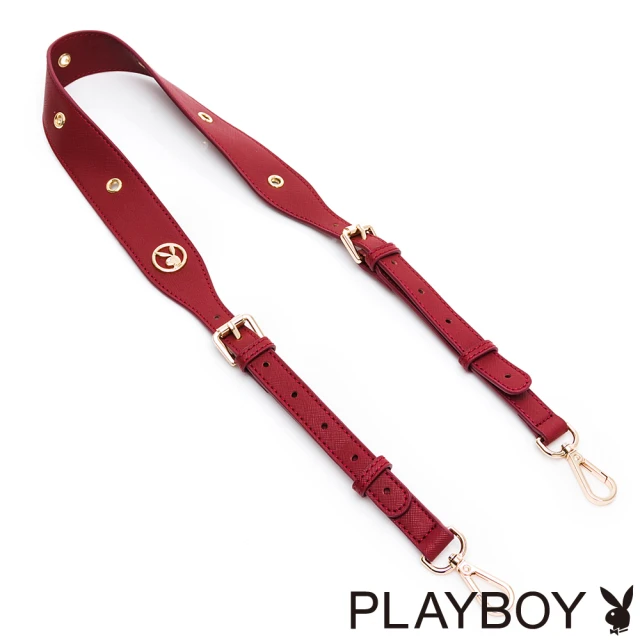 【PLAYBOY】簍空釘/兔頭五金裝飾背帶 PLAYBOY背帶系列(紅色)