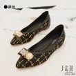 【J&H collection】優雅珍珠裝飾休閒平底豆豆鞋(現+預  黑色 / 杏色 / 棕色)