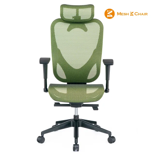 【Mesh 3 Chair】華爾滋人體工學網椅-附頭枕-蘋果綠(人體工學椅、網椅、電腦椅)