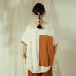 【MOSS CLUB】捲捲印花配色-女短袖上衣 印花 綠 米(二色/版型適中)
