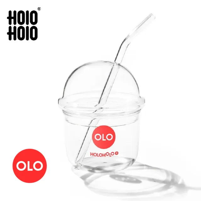 【Holoholo】BoBo Mini 玻璃吸管杯－小（200ml／紅色－表情款）