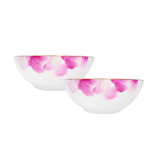 【NARUMI 鳴海骨瓷】MOMO獨家雙碗組NARUMI日本鳴海骨瓷Pink Rose 粉色玫瑰骨瓷餐碗16cm(2入)