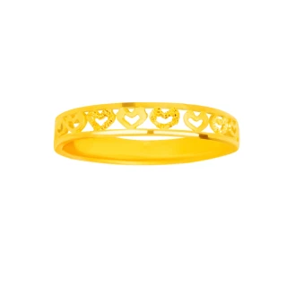 【金品坊】黃金戒指簍空小愛心 0.45錢±0.03(純金999.9、純金戒指、黃金戒指)