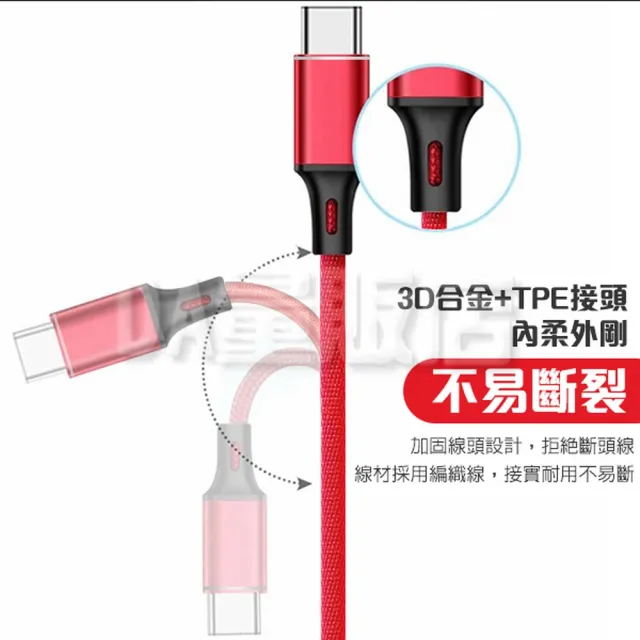 2.1A 鋁合金充電線快充線傳輸線(iPhone Type C 安卓-黑色款)