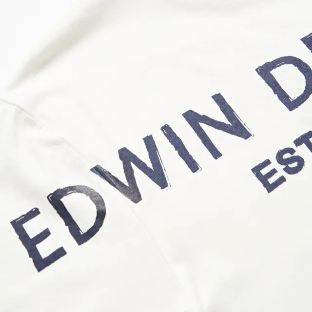 【EDWIN】男裝 PLUS+ 塗鴉LOGO短袖T恤(白色)