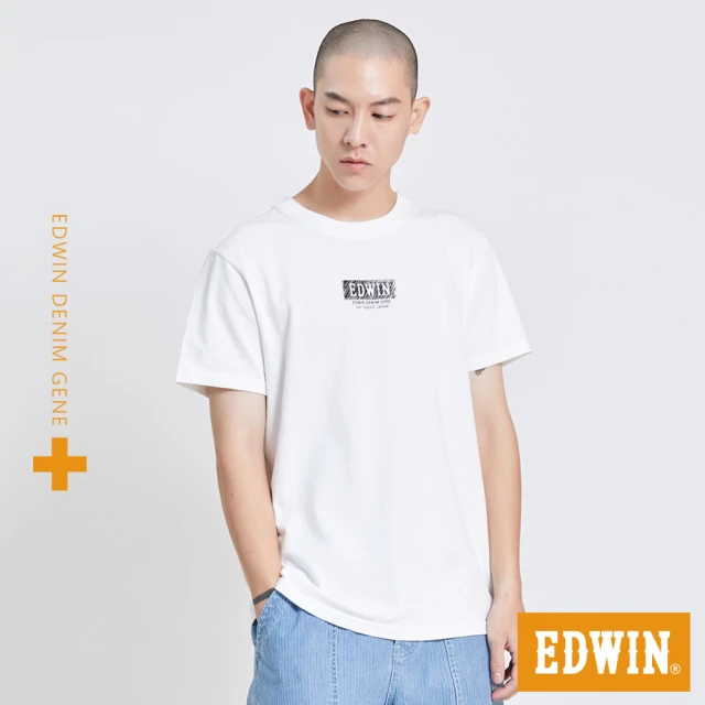 EDWIN 男裝 PLUS+ 職人手繪LOGO短袖T恤(白色)