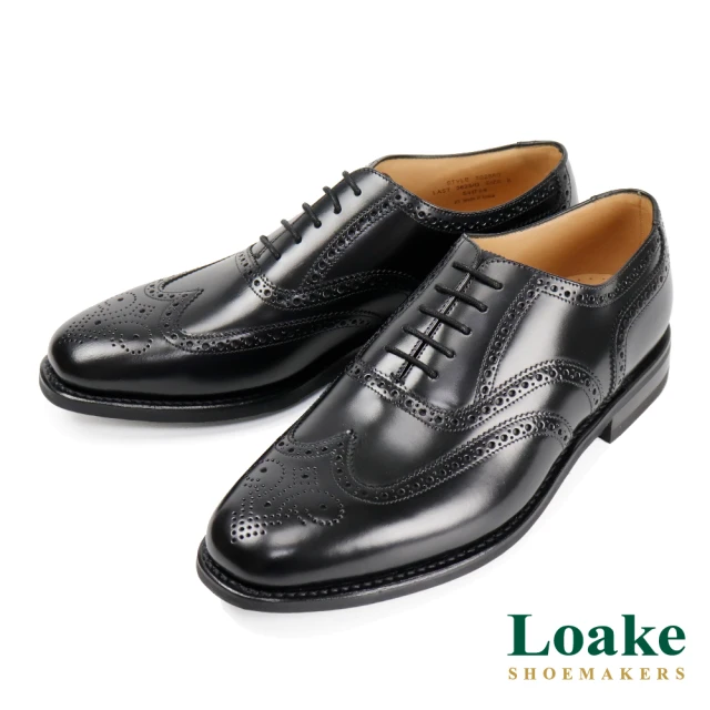 Loake 經典翼紋雕花牛津鞋 黑色(LK302-BL)