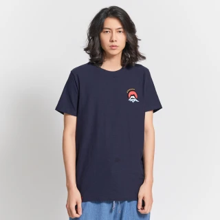 【EDWIN】江戶勝 男裝  大漁系列 小富士山LOGO短袖T恤(丈青色)