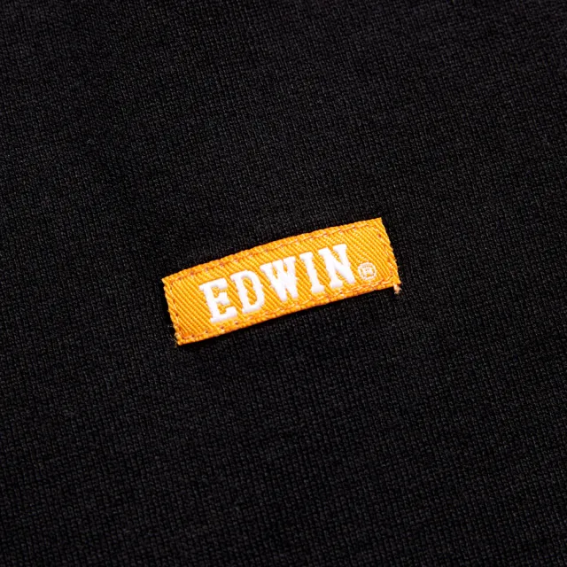 【EDWIN】男裝 PLUS+ 立體夾層印花短袖T恤(黑色)