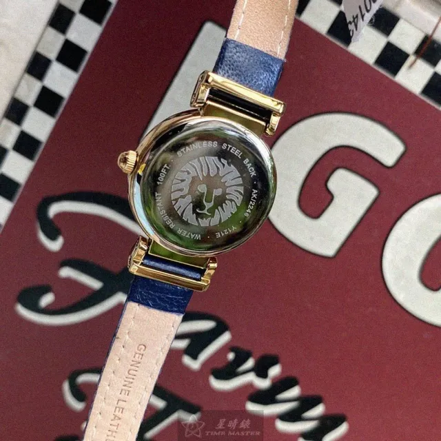 【ANNE KLEIN】ANNE KLEIN安妮克萊恩女錶型號AN00143(白色錶面金色錶殼寶藍真皮皮革錶帶款)