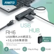【RASTO】RH6 二合一USB3孔 HUB集線器 贈Type C接頭RJ45網路孔