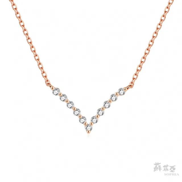 【蘇菲亞珠寶】18K玫瑰金 貝拉 鑽石套鍊