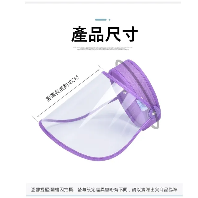 【MGSHOP】全透防護防飛沫面罩空頂帽(防飛沫防護面罩帽/5色)