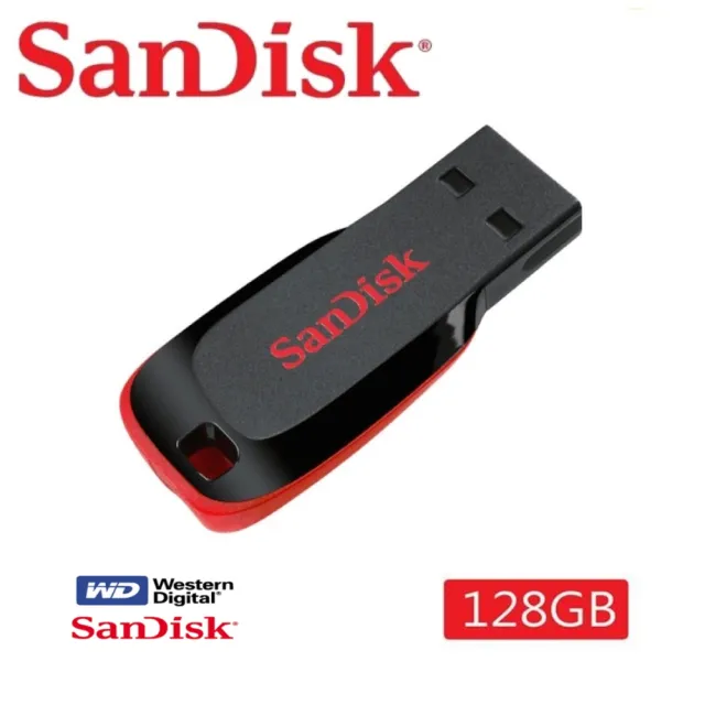 【SanDisk 晟碟】[高CP值] 128G Cruzer Blade USB 隨身碟(原廠5年保固  輕巧鋒型碟)