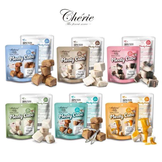 【Natural Kitty 自然小貓】100%多汁鮮肉塊 50-60g（1.8oz-2.1oz）*8入組(犬貓鮮食)