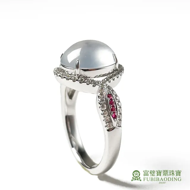 【Fubibaoding jeweler 富璧寶鼎珠寶】冰種蛋面紅寶翡翠戒指(天然Ａ貨 冰種 翡翠 紅寶石 國際圍#11)