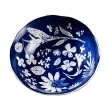 【YU Living 信歐傢居】日式不規則花卉陶瓷碗三件組 餐碗 湯碗(三件一組/大中小尺寸/藍白色)