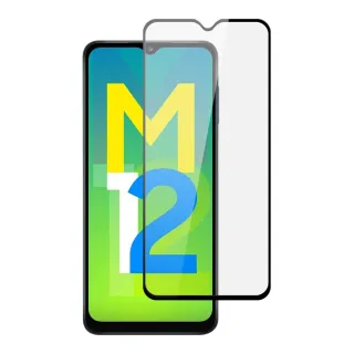 三星 M12 全滿版覆蓋鋼化膜9H黑邊透明玻璃保護貼玻璃貼(M12保護貼M12鋼化膜)