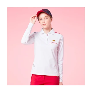 【Jack Nicklaus 金熊】GOLF女款保暖吸濕排汗POLO衫/高爾夫球衫(白色)