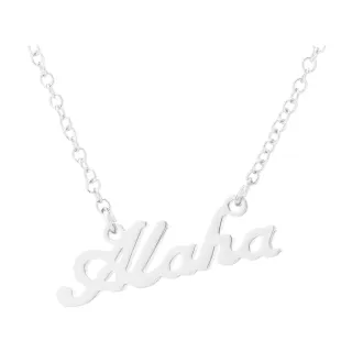 【VIA】白鋼項鍊 動物項鍊 Aloha項鍊/時尚系列 夏威夷Aloha招呼語造型白鋼項鍊(鋼色)