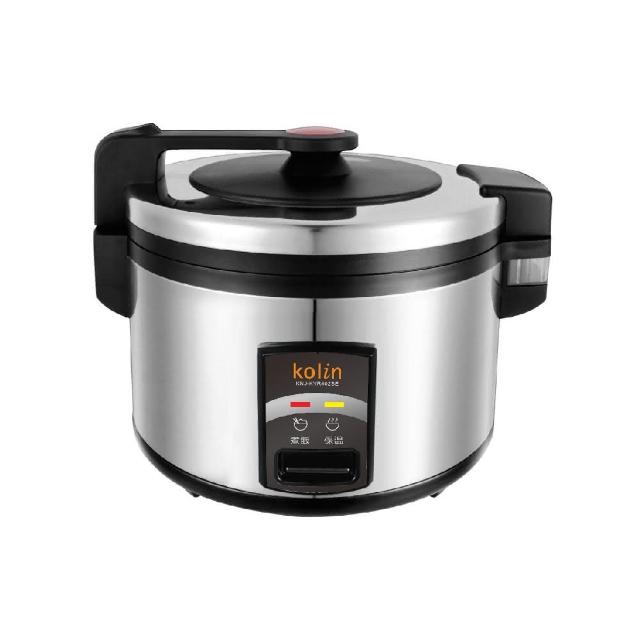 KOLIN 歌林 KNJ-KYR402SE 電子鍋,適合30人份以上大容量使用,內鍋採用不粘塗層合金材質,易清潔耐用。金屬色系設計時尚,尺寸約43*43*38 CM,重10.8KG,功率1400~1500W,110V/60Hz,產地中國。配件包含集水盒、量杯、飯勺,BSMI許可字號R3B051,保固1年。完美適用家庭聚會或商用,煮飯蒸煮一機搞定,提升廚房效率。 KOLIN歌林 KNJ-KYR402SE