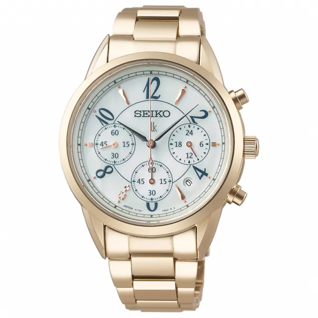 【SEIKO 精工】LUKIA 數字彩貝美鑽太陽能計時女錶/36.4mm(V175-0EX0U SSC794J1)
