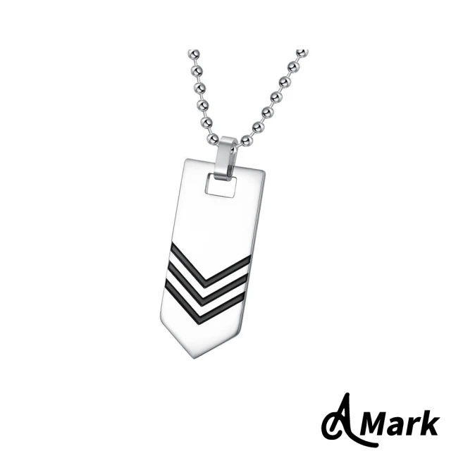 【A MARK】個性箭頭標牌造型316L鈦鋼項鍊(鋼色)