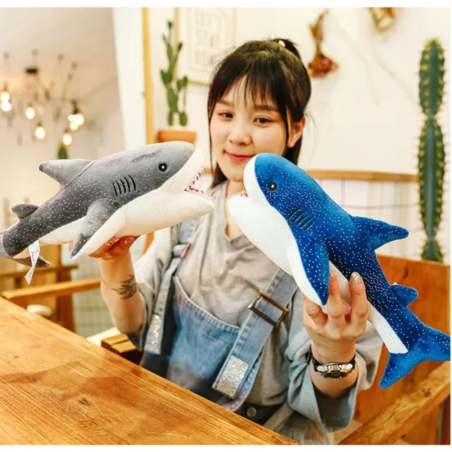 【TDL】鯊魚絨毛娃娃玩偶抱枕靠枕50公分 45-00257-3