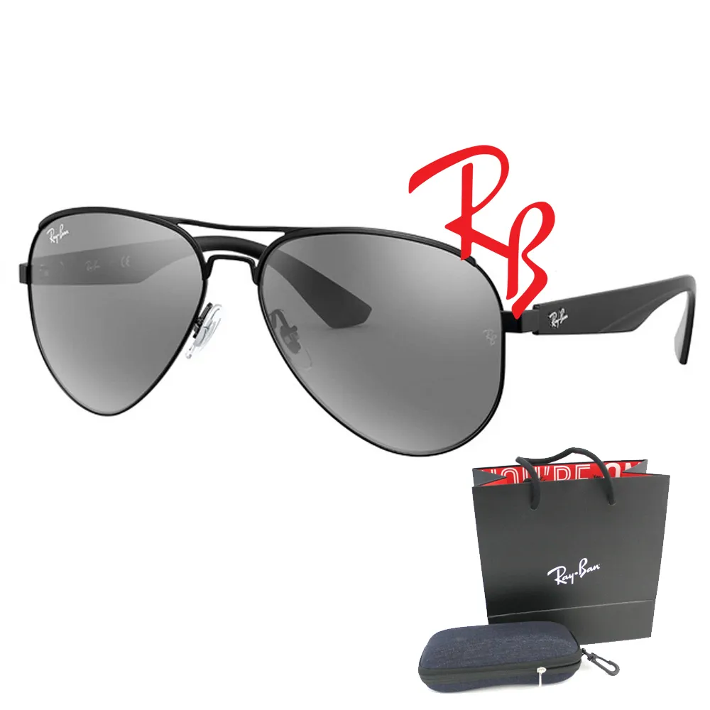 【RayBan 雷朋】輕量款飛官太陽眼鏡 RB3523 006/6G 霧黑框水銀鍍膜深灰鏡片 公司貨