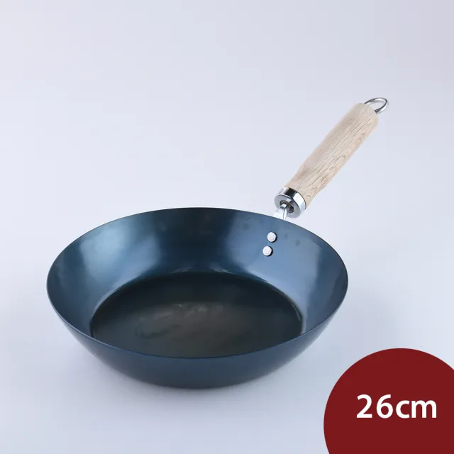 【京都活具】木柄平底鐵鍋 26cm 日本製 平底鍋 煎鍋 {電磁爐 IH爐可用}(平輸品)