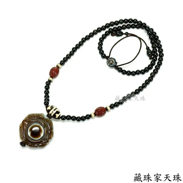 【藏珠家】精品36mm財咒天眼+兩儀八卦天眼天珠項鍊