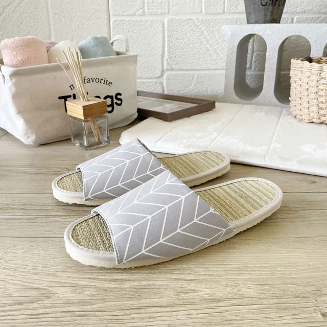 【iSlippers】台灣製造-小清新-真草蓆室內拖鞋(單雙任選)