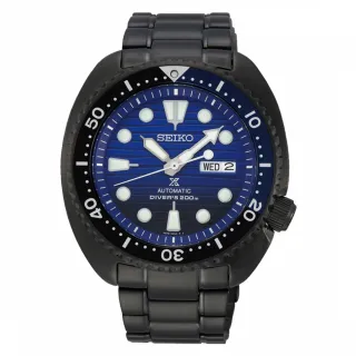 【SEIKO 精工】PROSPEX 200M潛水機械錶/45mm/海龜系列/黑x藍(SRPD11J1)