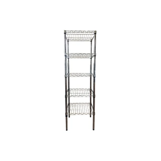 【A+Courbe】MIT耐重鐵力士鍍鉻萬用收納五層架45x45x150cm(置物架 電器架 床邊櫃 鞋架)