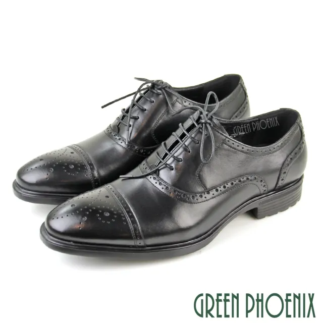 【GREEN PHOENIX 波兒德】男 紳士鞋 牛津鞋 商務鞋 學生鞋 皮鞋 全真皮 牛皮(棕色、黑色)