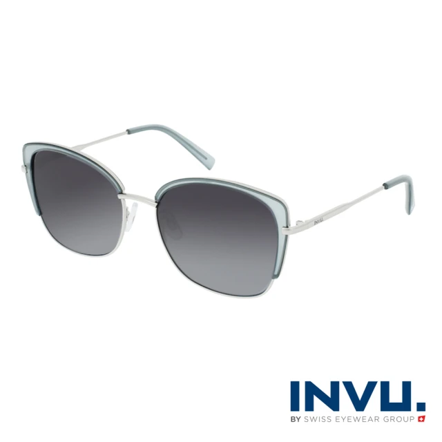 【INVU】瑞士日常夏日輕透感偏光太陽眼鏡(銀 B1115A)