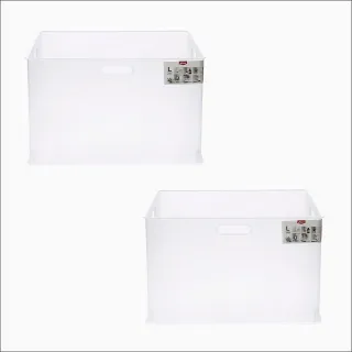 【特力屋】日本 Sanka squ+可堆疊收納盒L-透明 2入