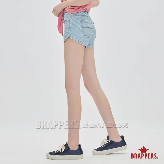 【BRAPPERS】女款 Boy friend系列-中腰鬆緊帶設計全棉短褲(淺藍)