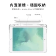 【BOJI 波吉】iPad Pro 11吋 2021 三折式內置筆槽可吸附筆透明氣囊保護軟殼 復古水彩 綠茵