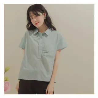 【MO-BO】簡約舒適半開襟棉質上衣(上衣)