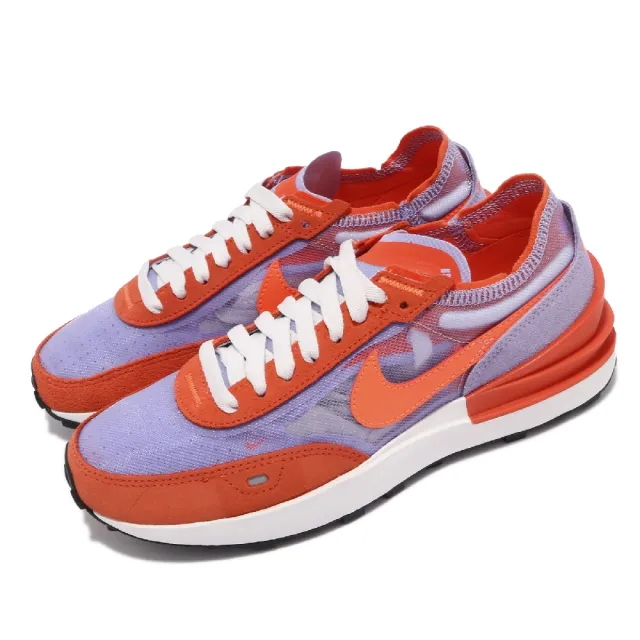 【NIKE 耐吉】休閒鞋 Waffle One 運動 女鞋 基本款 舒適 簡約 小SACAI 穿搭 橘 藍紫(DC2533-800)