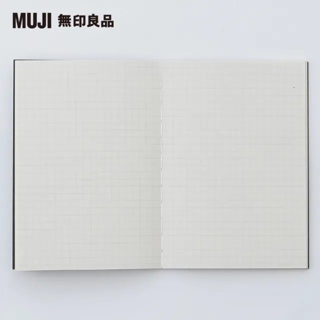 【MUJI 無印良品】筆記本5mm方格/線裝/30張/A6/深灰